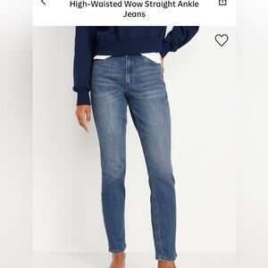 Old Navy Blue High Waisted WOW Straight Jeans